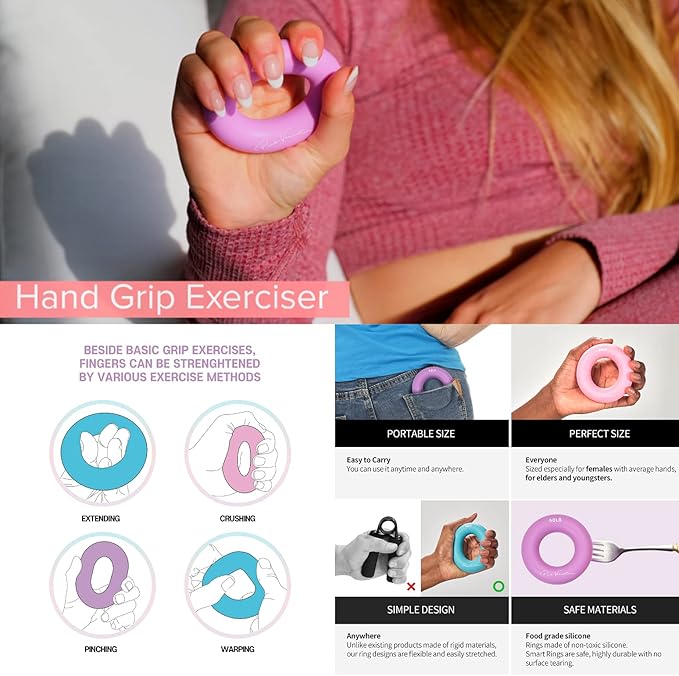 Smart Exercise Rings - Hoop Extra Weight - Hand Exerciser - Pilates Ring - Grip Strength Trainer - Compatible with Smart Weighted Hoop - Ideal for Fitness, Rehabilitation, Yoga