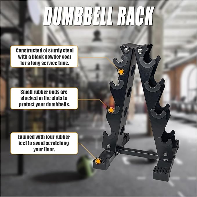 Dumbbell Rack, A-Frame Home Gym Weight Storage Rack, Heavy Duty Dumbbell Stand for Strength Training Workout