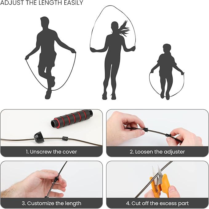 Limm Adjustable Jump Rope for Workout - All-Purpose Exercise Jump Rope Kids & Adults Love with Tangle-Free, Comfortable Foam Handles - Best Slimming, Cardio & Endurance Training