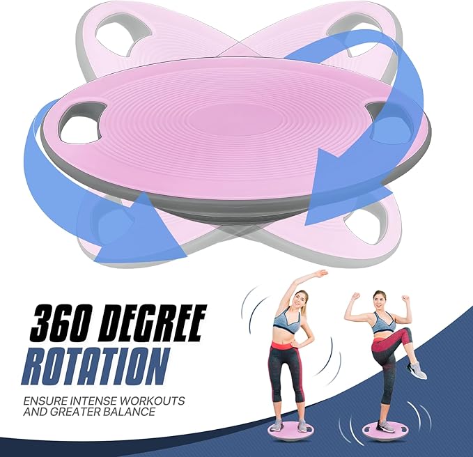 MADOG Wobble Balance Board for Adults, 15.5" TPR Non-slip Surface with Handle for Workout Core Trainer Physical Therapy, Home Gym Stability Board