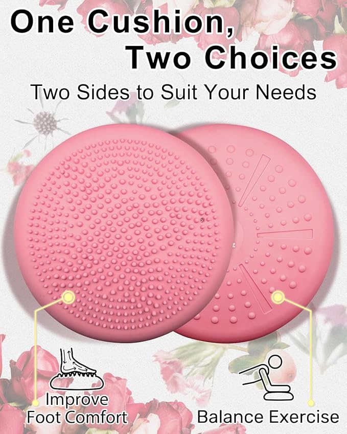 Tumaz Wobble Cushion - Wiggle Seat to Improve Sitting Posture & Stay Focused for Sensory Kids, Balance Disc to Core Strength & Flexible Seating [Extra Thick Balance Board, Pump Included Wobble Board]