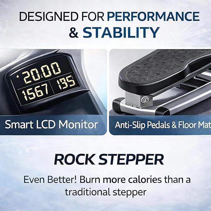 Lhanel Rock Stepper, Lhanel Stepper, Side-to-Side Exercise Machine,Burn Fat Faster in 15 Minutes, with Digital Display & Anti-Slip Mat