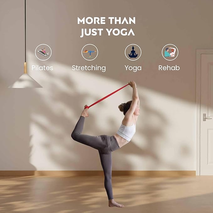 Yoga Strap - Adjustable D-Ring Buckle Yoga Belt for Pilates, Gym Workouts, and Physical Therapy | Improves Sitting Posture for Women & Men
