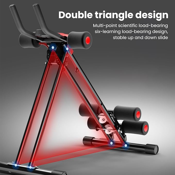 Ab Workout Equipment, Height Adjustable ab Trainer, Ab Machine Abdominal Exercise Equipment for Home Gym, Full Body Workout Equipment, Foldable Waist Trainer Suitable for Beginner