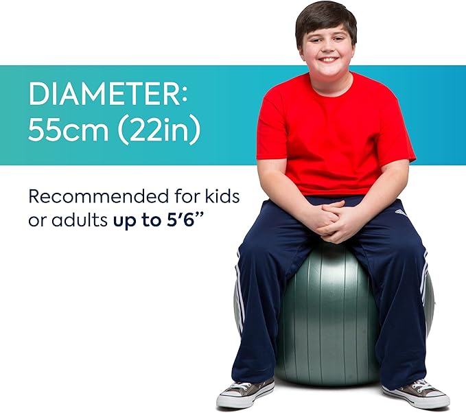 Bouncyband Balance Ball – Create Flexible Seating to Improve Focus at School, Office, or Home with This No-Roll Weighted Ball