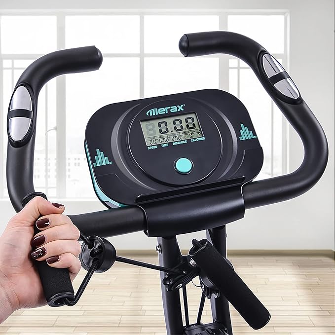 Merax Workout Bike For Home - 2 In 1 Recumbent Exercise Bike and Upright Indoor Cycling Bike Positions, 16 Level Magnetic Resistance Exercise Bike, Foldable Stationary Bike Machine, Fitness Bike