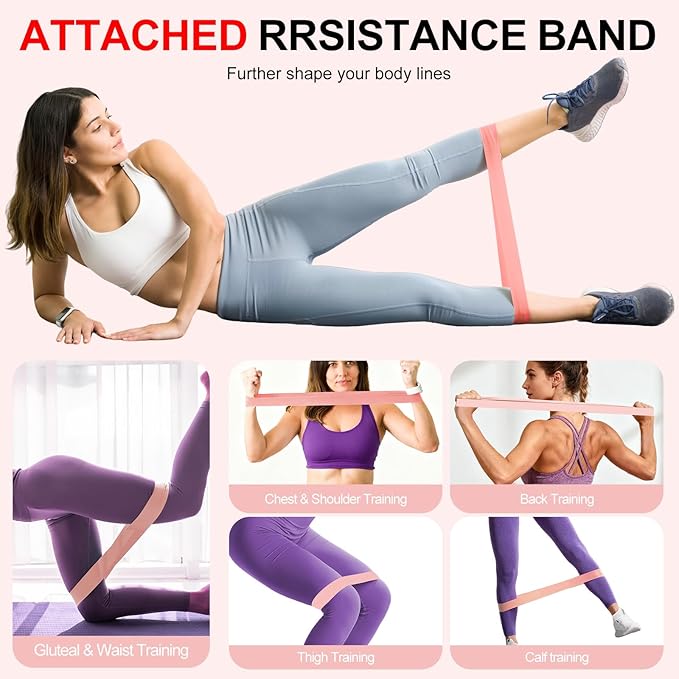 Thigh Trainer, 360°Adjustable Pelvic Floor Exercise Device with Auto-Counter Display, Inner Thigh Exerciser with 25-35 LB Resistance Band for Women, Home Fitness Equipment for Arm, Hip, Leg