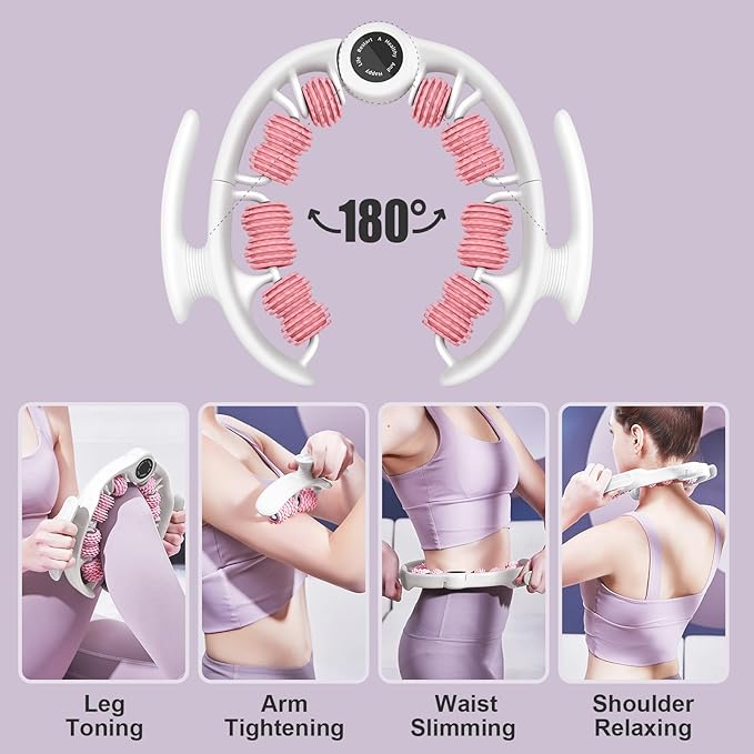 COSTWELL Cellulite Massager, Cellulite Remover Muscle Roller,360° Deep Tissue Massager for Leg, Neck,Calves, Arm,Thighs, Back,Manual Massager Foam Roller Fascia Massage Tool for Muscle Relieve. (Pink)