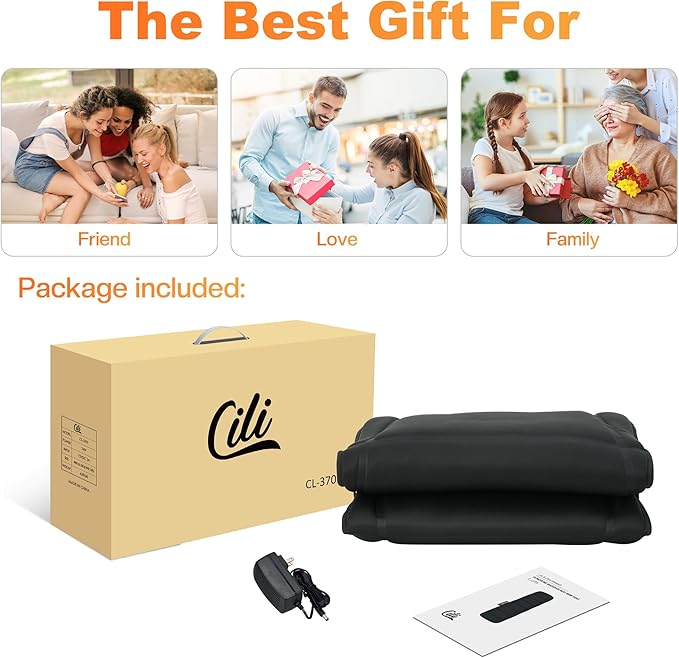 CILI Full Body Massage Mat with Heat, Vibration Back Massage Pad, Full Body Massager for Bed Chair Sofa, Massage Mattress Pad