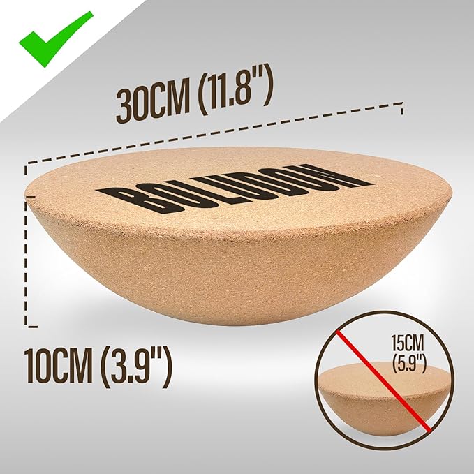 2026 NEW | Cork Half Ball for Surf Balance Board | Ø11.8" Wobble Board | Balance Boards Accessory for Yoga, Fitness, Rehab, Pilates & Surf Training | Eco-Friendly Natural Cork Slack Board