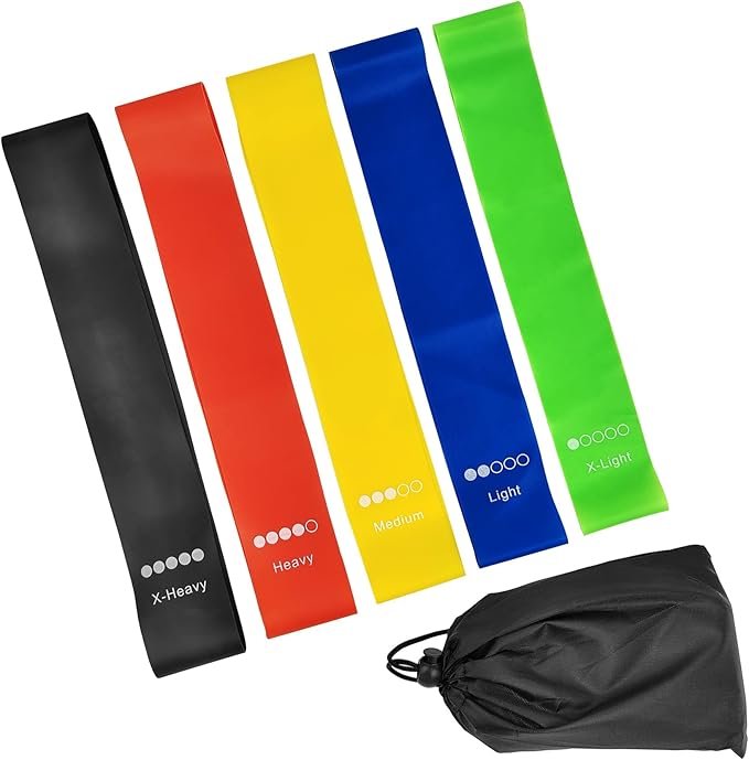 5 Pack Resistance Bands for Working Out, Pilates Yoga Stretch Loop Bands for Fitness, Booty Hip Circle or Fitness Circles for Squats & Glute Workouts