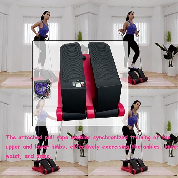 Air Stepper Climber Fitness Machine with Resistance Bands Air Step Exercise Equipment 220lbs Weight Capacity 5 Levels of Exercise Intensity for Home Exercise