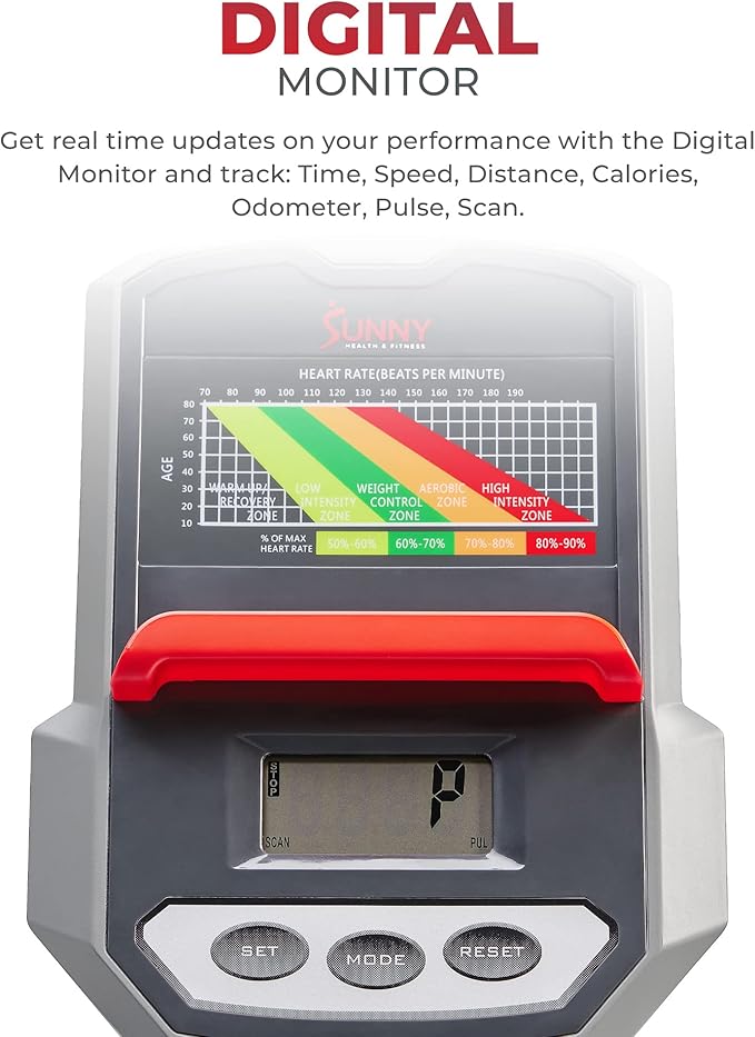 Sunny Health & Fitness Smart Magnetic Recumbent Bike, Home Cardio Trainer & Cycling Machine for Seniors, Free SunnyFit App Connection, Optional Hand Cycle, Resistance Bands, or Pulse Sensors