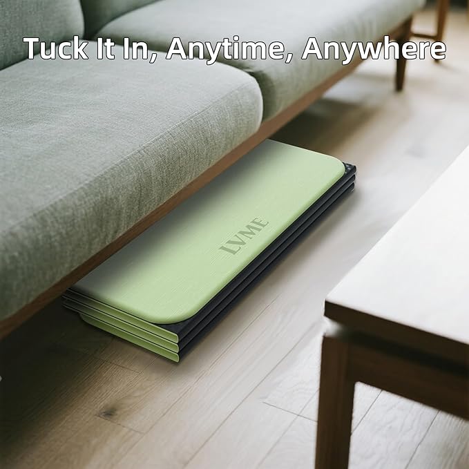 Foldable Yoga Mat, 0.32 inches Thick(8mm), SGS Certified, Non Slip, 71 x 24 inches, Foldable for Travel, Pilates, Camping, Environmental Sports Mat, Odorless TPE Material