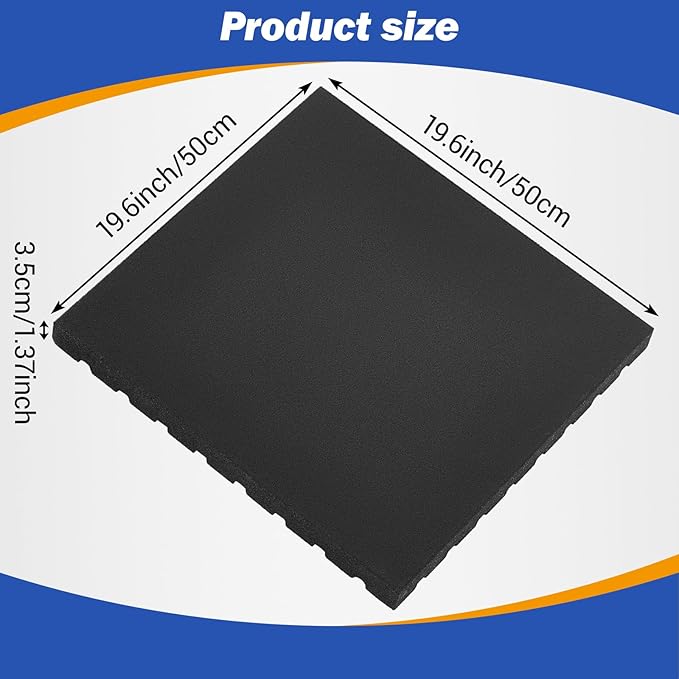 2 Pack 1.38" Thick Heavy Duty Rubber Exercise Equipment Mats 20"x20" Multi-purpose Gym Floor Mat Tiles for Deadlift Platforms Home Anti-smash Anti-slip Shock-absorbing Floor Protectors