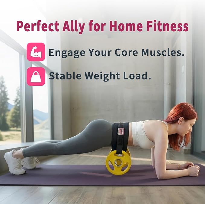 Pro Portable Hip Thrust Belt - Premium Booty Builder for Dumbbell & Kettlebell Workouts | Gym, Home & Travel Glute Trainer | Lightweight & Foldable Design | Attached is a Velcro badge |Slip-Resistant Padding for Hip Protection (Black)