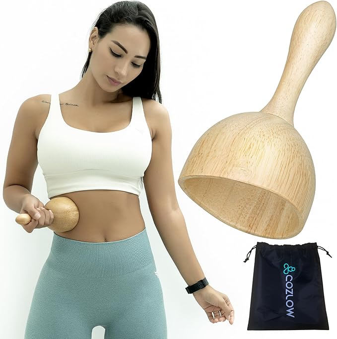 COZLOW Wood Therapy Massage Cup - Maderoterapia Massager for Body Sculpting, Fascia Release & Lymphatic Drainage - Wooden Cupping Massage Tool - Maderotherapy Helps Reduce Cellulite Appearance