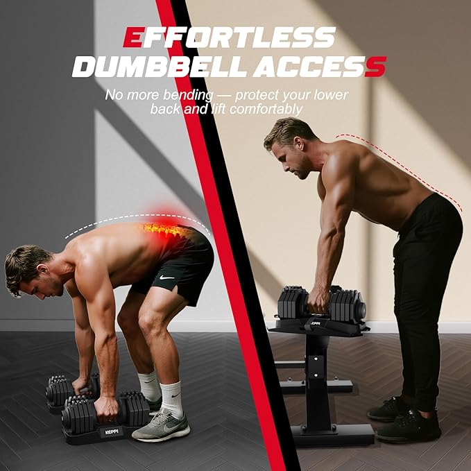 Keppi Dumbbell Rack, 330LBS Capacity Alloy Steel Weight Stand for Home Gym, Non-Slip Silicone Tray with Secure Straps, Side-Mounted Wheels for Easy to Move – DBR600
