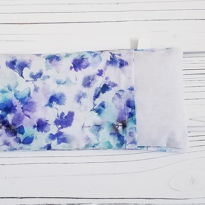Cooling Mint Eye Pillow with Removable Cover – Weighted Herbal Pillow for Rest, Savasana & Mindfulness | Blue Watercolor Sketch