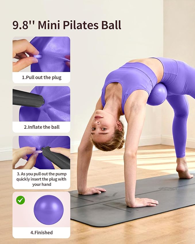 Home Pilates Kit for Women, Essentials Pilates Equipment Set with 14‘’ Pilates Ring and Mini Ball, 5 Resistance Bands & Accessories, Tutorial Charts, Pilates Ring Set for Beginners Workout at Home
