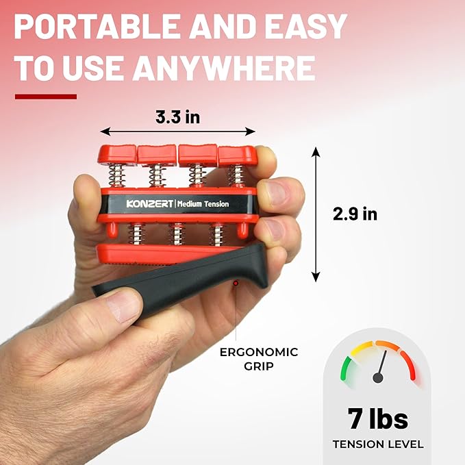 Finger Strengthener - Grip Strength Trainer, Forearm & Hand Gripper Exerciser, Strengthening Grip for Therapy, Guitar Handgrip, Wrist Strengtheners