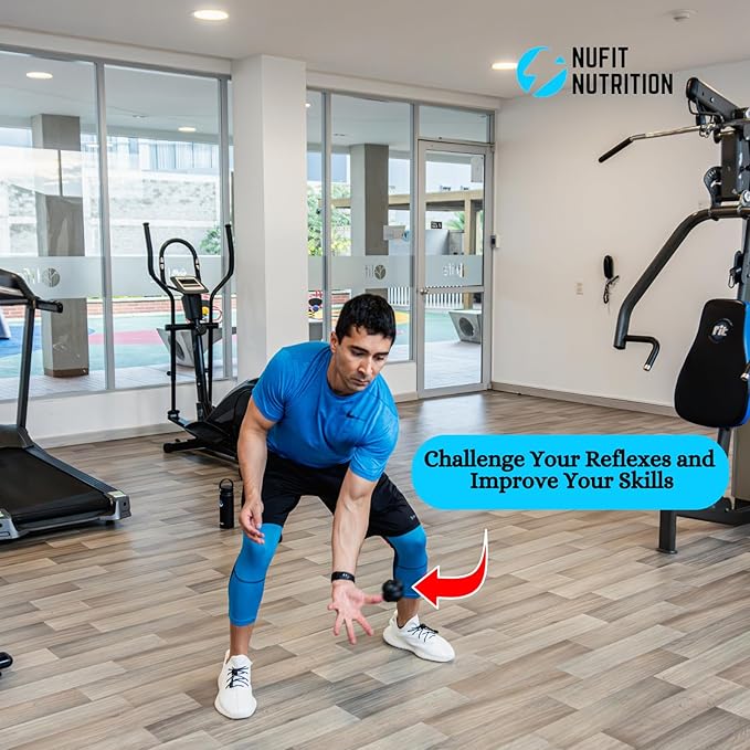 NuFit Sports Reaction Speed and Agility Training Ball - Baseball, Soccer, Volleyball, Basketball, and Tennis Reflex Trainer Equipment One Size