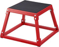 Plyometric Jump Box, 12 Inch Plyo Box, Steel Plyometric Platform and Jumping Agility Box, Anti-Slip Fitness Exercise Step Up Box for Home Gym Training, Conditioning Strength Training, Red