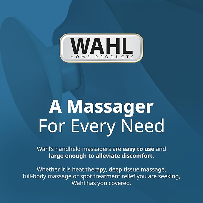 Wahl Soothing Vibration Corded Massager with 4 Attachment Heads, 2 Speed Massage Tool for Pressure & Pain Relief on The Face, Neck and Head, FSA Eligible, Model 4120-600