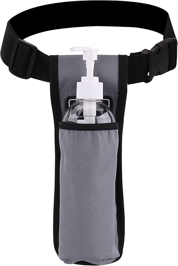 Massage Bottle Holster -2 Adjustable Massage oil Bottle Pack (Grey, 1 Bottle)