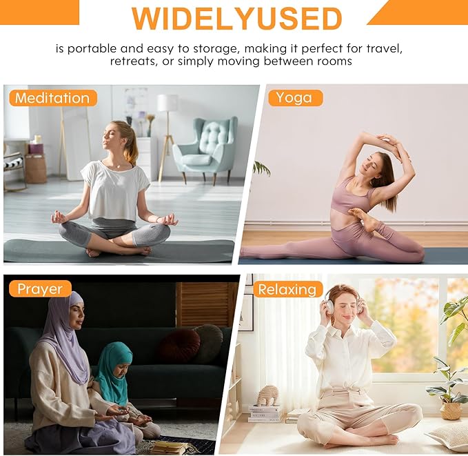 Black Meditation Bench, Meditation Chair, Kneeling Meditation Stool, Seiza Chair, Prayer Bench with Cushion for Home Studio Portable Non-Slip Yoga Stool.