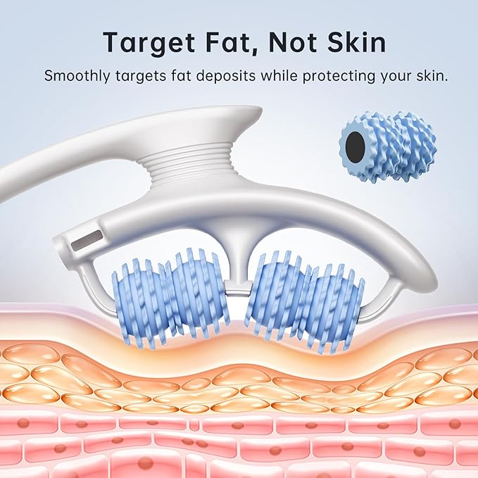 Cellulite Massage Tool, Manual Cellulite Roller, Contoured & Smoother Skin, Relieve Leg Muscle Soreness, Dimpled Skin Removal, Legs/Thighs/Buttocks, Anti-Cellulite Roller (Blue)
