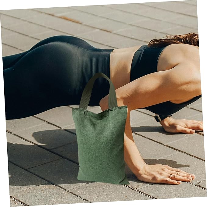 2kg Weighted Sandbag for Yoga Fitness Canvas Exercise Bag with Handle Gym Bag for Dance Muscle Training Portable