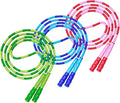 Leeboom Jump Rope, Adjustable Length Tangle-Free Segmented Soft Beaded Skipping Rope, Fitness Jump Rope for Kids, Man, and Women Weight Loss 9.2 Feet