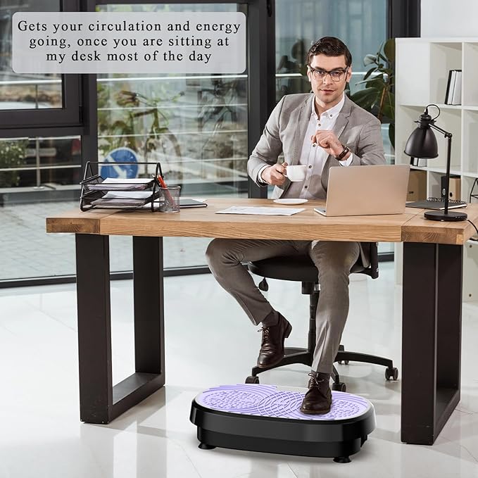 Mini Vibration Plate Machine - Quiet Whole Body Vibration Platform for Home Use, 330LBS Capacity, Portable for Travel, Lymphatic Drainage, Fat Burn & Muscle Recovery,Purple
