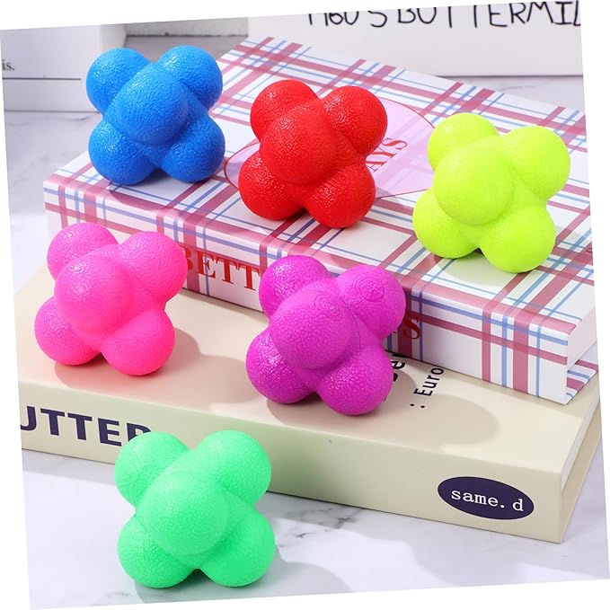 HANABASS 6pcs Agility Balls Hexagonal Fitness Balls Reaction Training Soccer Training Fun Reaction