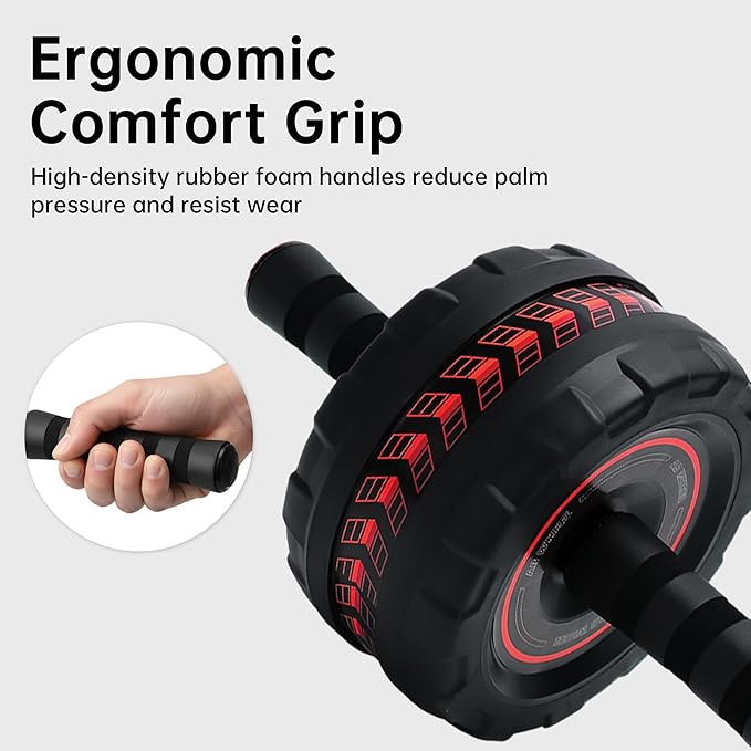 Ab Roller Wheel for Abs Workout - Core Strength Training Equipment for Home Gym with Knee Pad, Abdominal Exercise Wheel for Men and Women