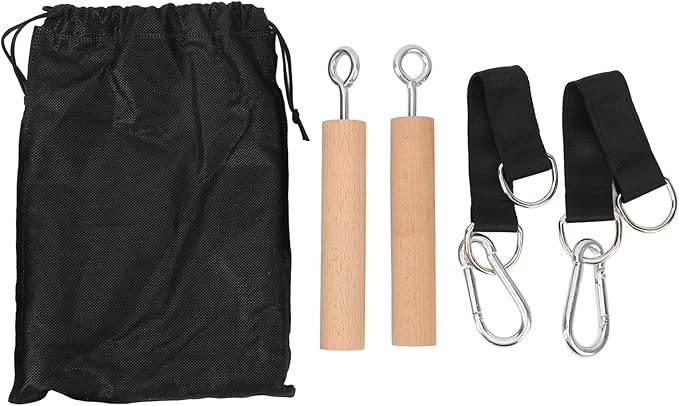 Pull Up Handles Attachment, Portable Pull Up Grip Exercise Handle, Multifunction Wood and Iron Pull Up for Indoor Outdoor Training, Strength Building Equipment for Forearm and Gr