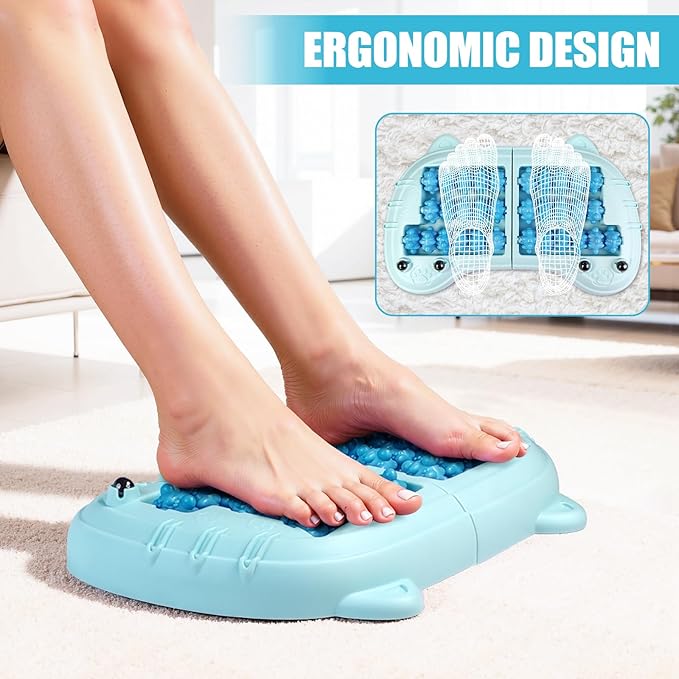 Foot Roller Massager for Plantar Fasciitis Pain Relief, Large Size Under Desk Feet Massage, Manual Acupressure Tool, Eases Pain & Cold Feet, Boosts Circulation, Split Portable & Washable