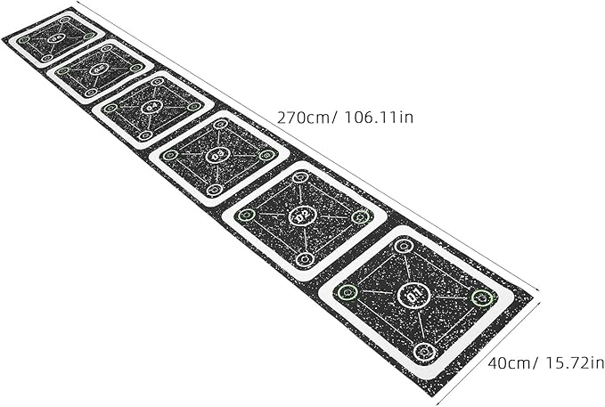 Agility Ladder Training Mat Rubber Soft Ladder Pad 6-Section Green Quickness and Agility Workout Equipment for Soccer Football Fitness
