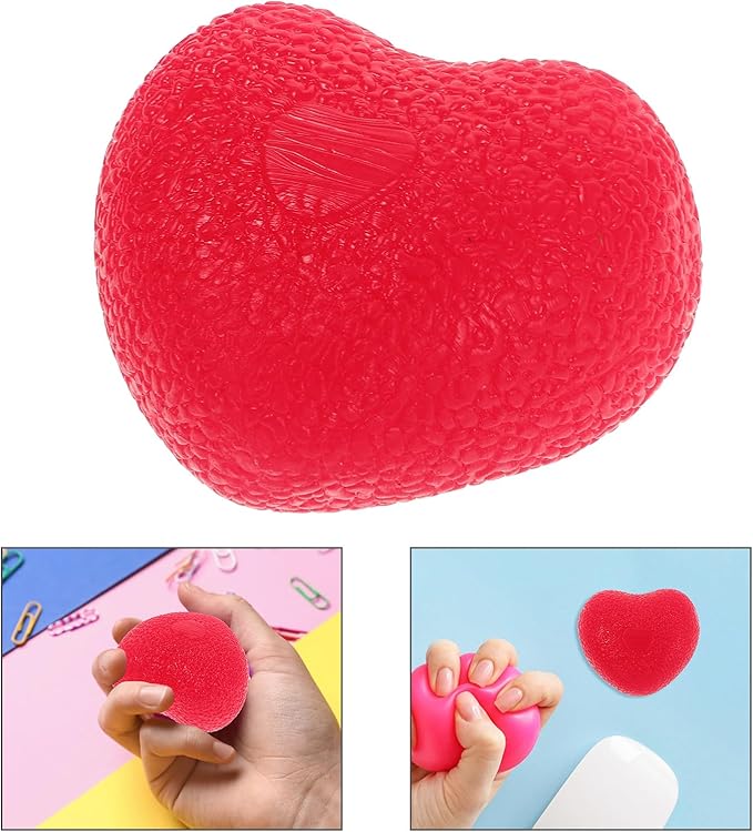 Yardwe 4pcs Heart-shaped Hand Gripper Balls Hand Strength Training Device Finger Exercising Squeeze Balls for Therapy Wrist Forearm Strengthener Stress Relief