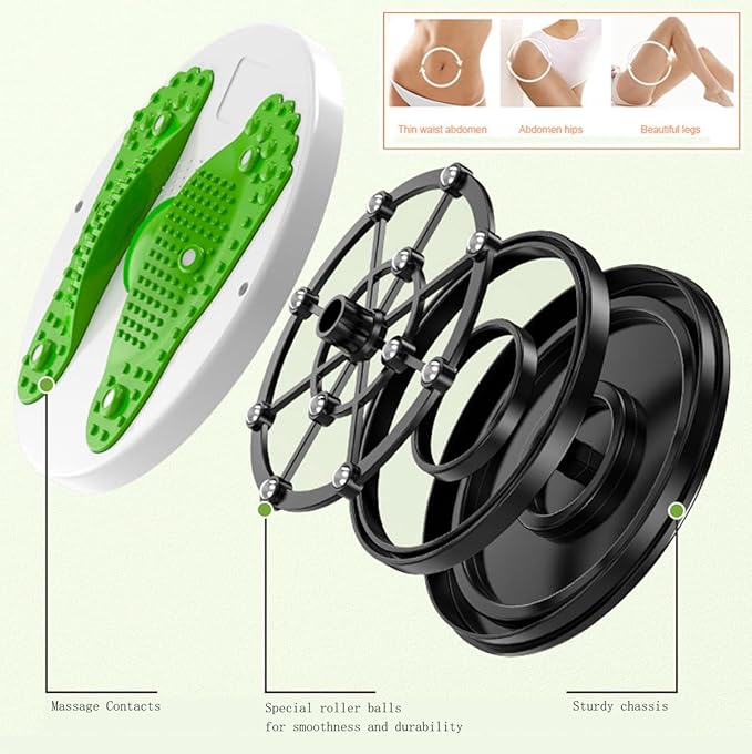 Twister,Ab twister board for exercise with pull rope 12 in waist twisting disc waist trimmer balance rotating twisting boards with massage foot sole for slimming waist arms hips and thighs