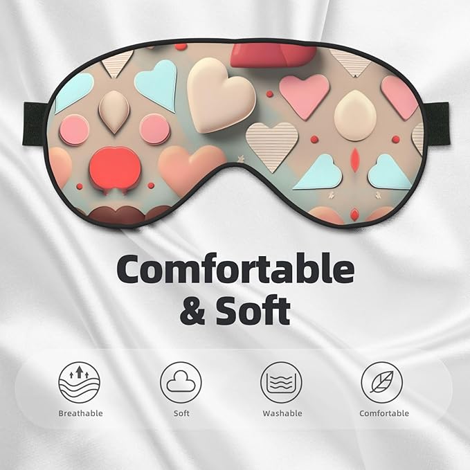 Love Pattern Head-Mounted Double-Sided Light-Blocking Sleeping Eye mask to Protect Eyes and Relieve Eye Fatigue
