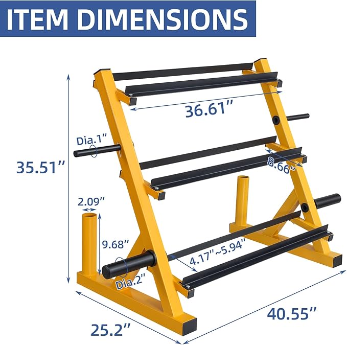 Heavy-Duty Dumbbell Rack, 3 Tier Adjustable Commercial Steel Weight Storage Stand with Rubber Feet for Home Gym, Anti-Deformation, Space-Saving Dumbbell Storage Organizer