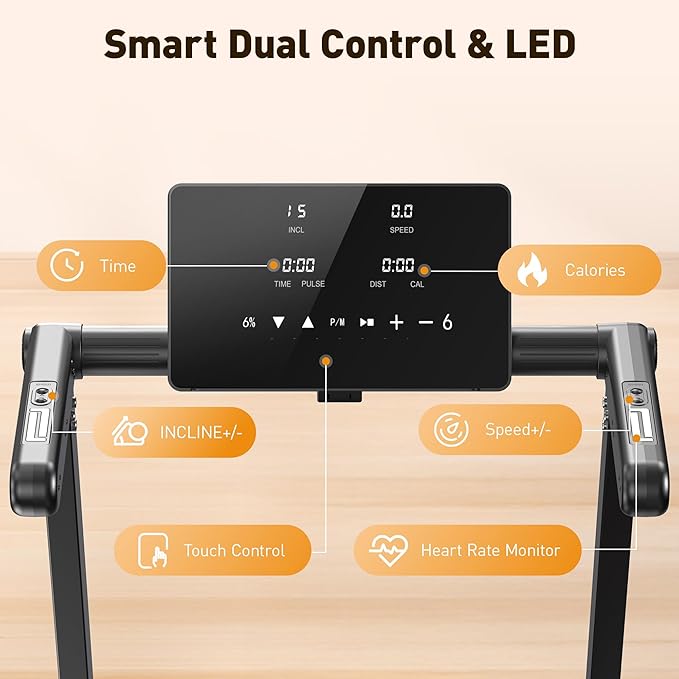 JAGJOG Treadmill for Home with Auto Incline, 3.5-4.5 HP Foldable Treadmill, 12 HIIT Programs,15"-18" Wide LED Touchscreen, Smart App & Heart Rate, 300-400LBS Capacity, Fully Assembly