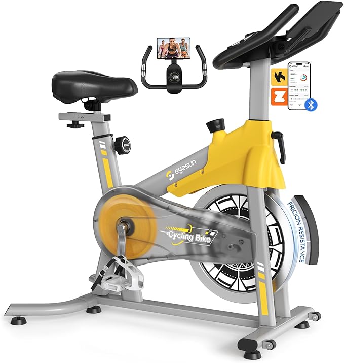 Exercise Bikes for Home,Spin Bike with Adjustable Magnetic,Brake Pad Resistance Silent Belt Drive,350lbs/300lbs Weight Capacity &Upgraded Version Seat for Home Cardio&Weight Loss(QM-530W)