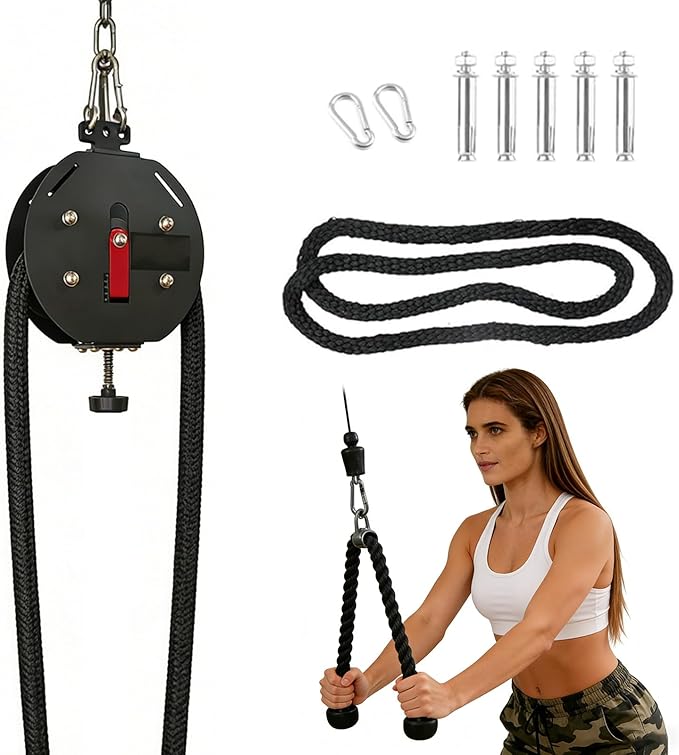 Endless Rope Trainer, Compact Cable Pulley System with Adjustable Resistance, Perfect for Small Space Home Workouts and Full Body Exercise Routines