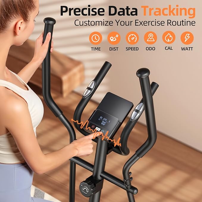 Elliptical Exercise Machine for Apartments and Homes,8 Levels of Magnetic Resistance,15.5-inch Stride Elliptical Machine, and Supports Users up to 400 pounds Elliptical Training Machines;