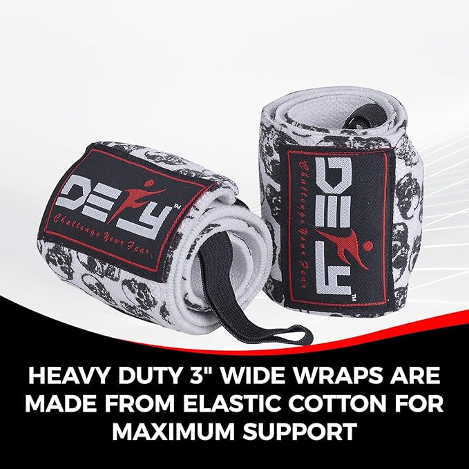 DEFY Fitness Wrist Wraps 18" Professional with Thumb Loops- Premium Quality, Strong Fastening Straps- Men & Women – Best for Weightlifting, Powerlifting,Strength Training