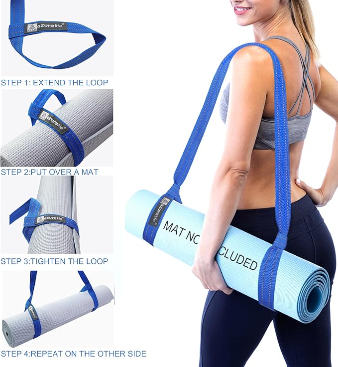 [MAT NOT Included] Yoga Mat Sling, Yoga Mat Straps for Carrying, Easy-Cinch Yoga Mat Holder Strap
