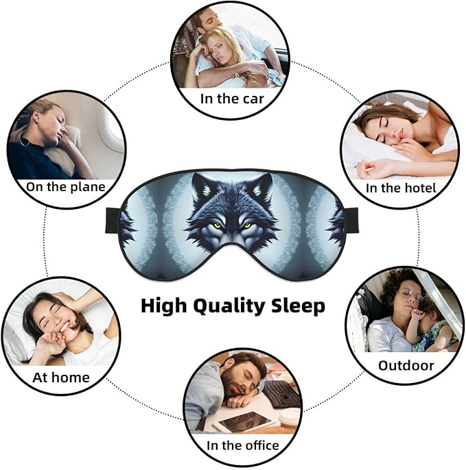 Fierce Wolf Head Head-Mounted Double-Sided Light-Blocking Sleeping Eye mask to Protect Eyes and Relieve Eye Fatigue